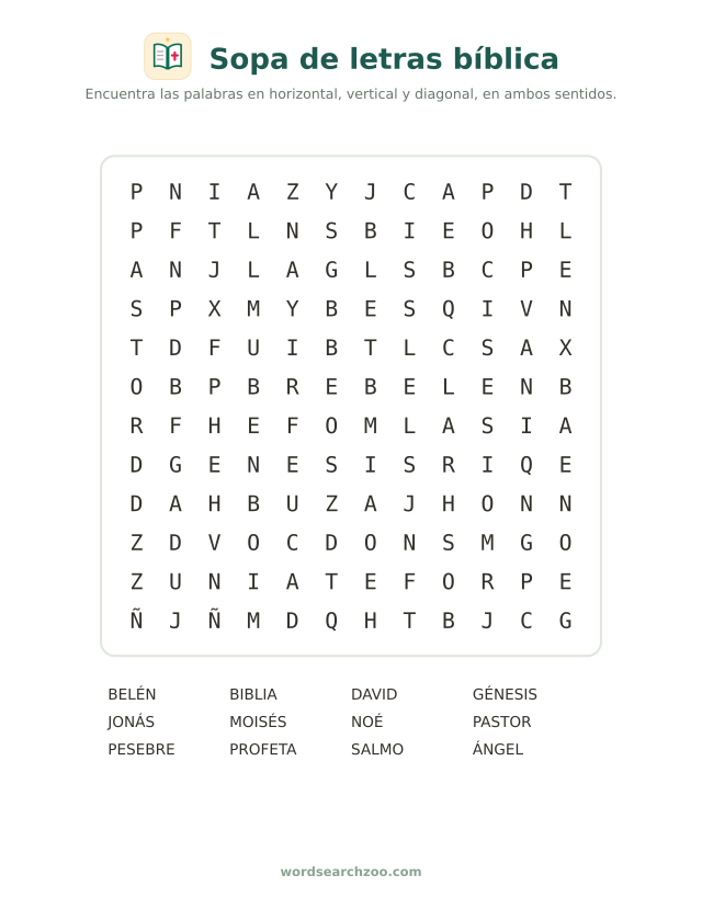 Sopa de letras bíblica