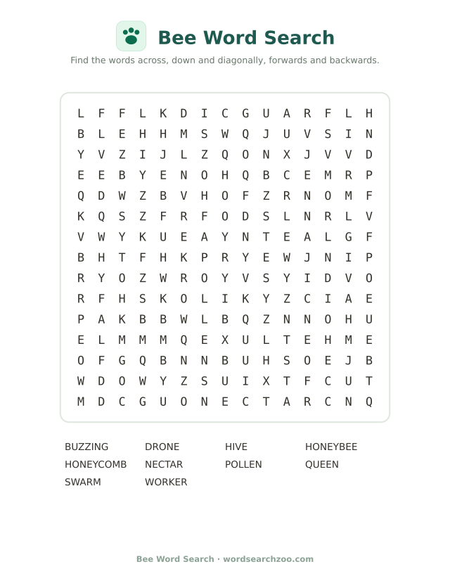 Bee word search