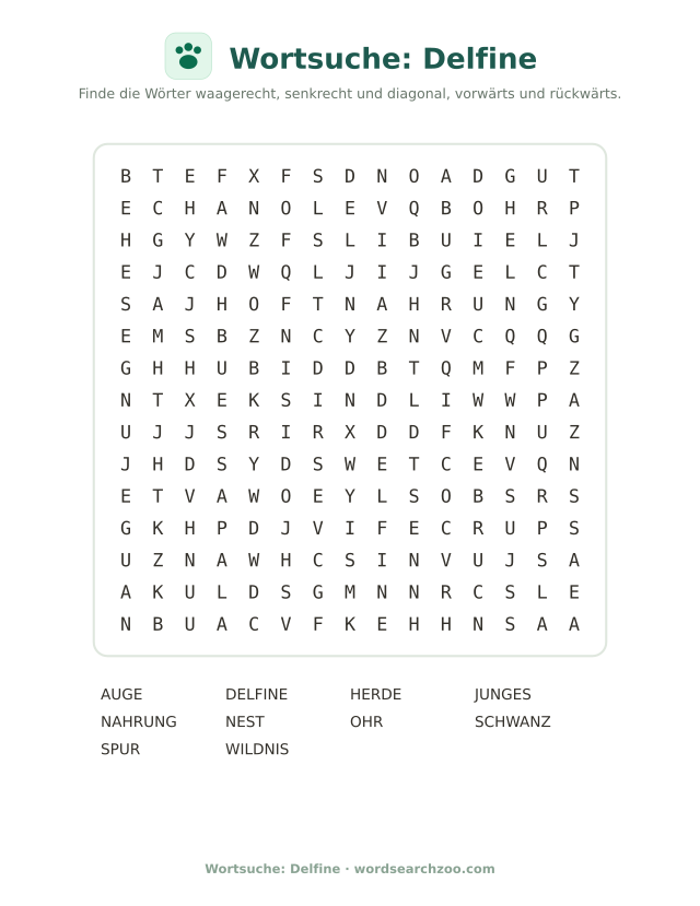 Wortsuche: Delfine
