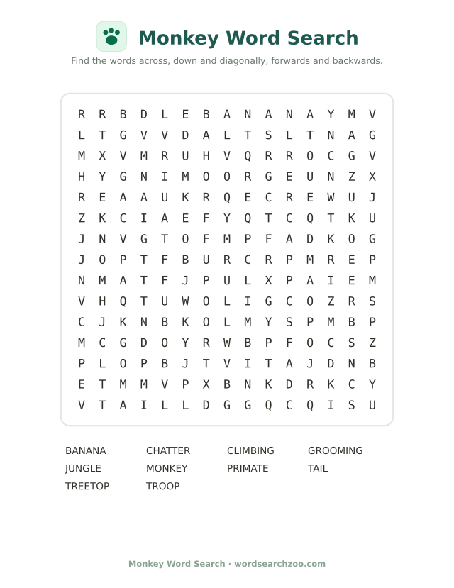 Monkey word search
