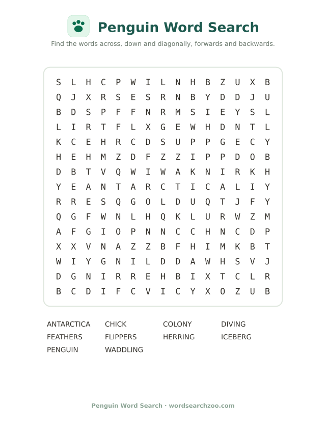 Penguin word search