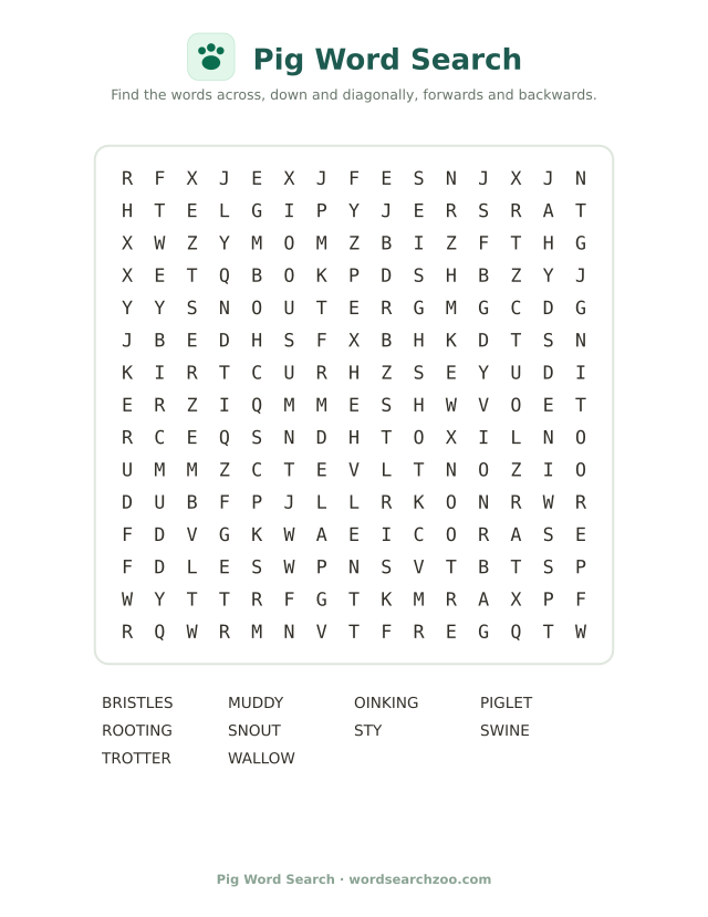 Pig word search