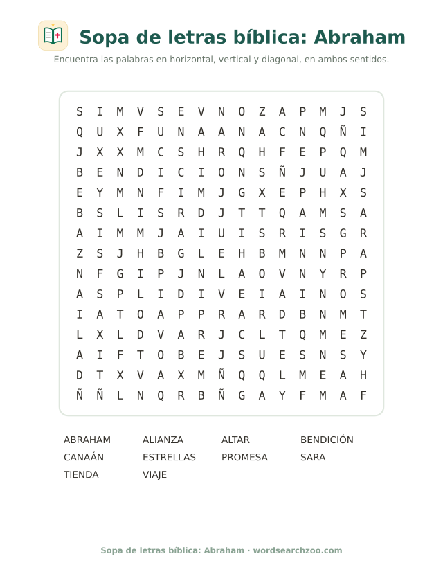 Sopa de letras bíblica: Abraham