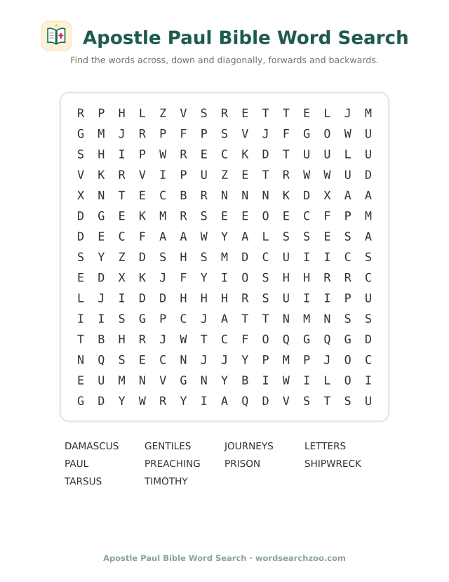 Apostle Paul Bible word search