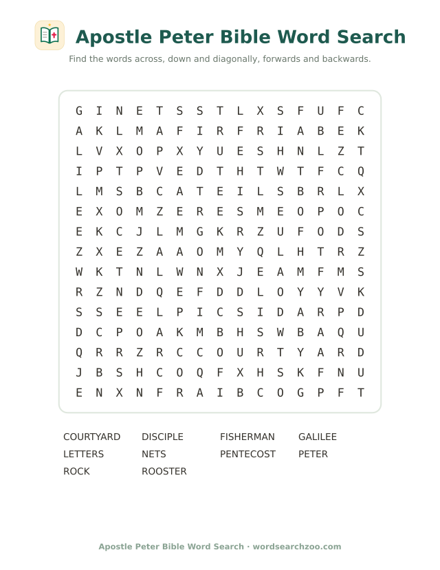 Apostle Peter Bible word search