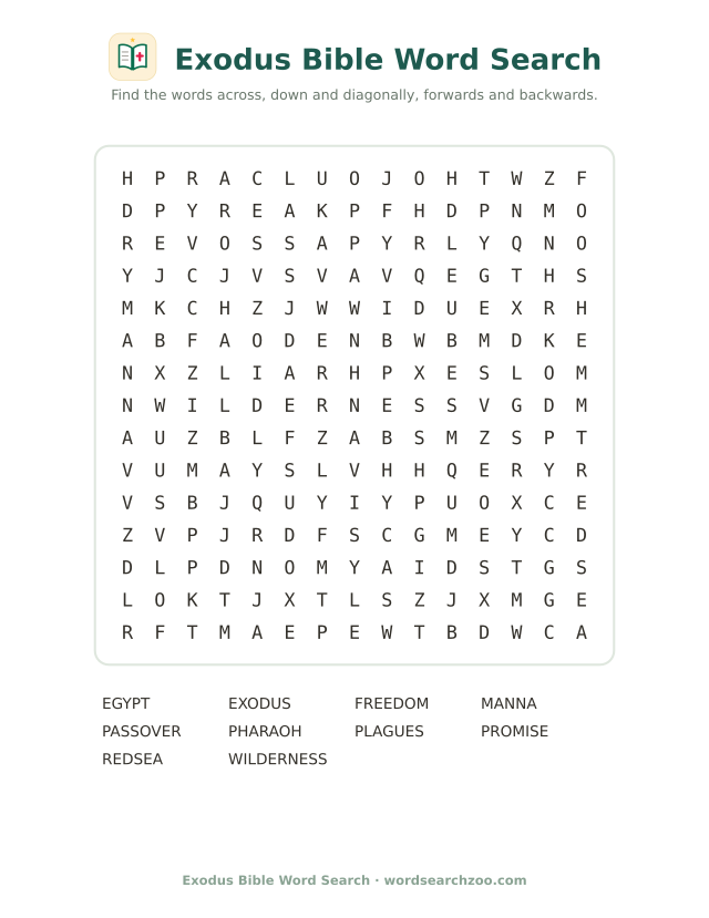 Exodus Bible word search