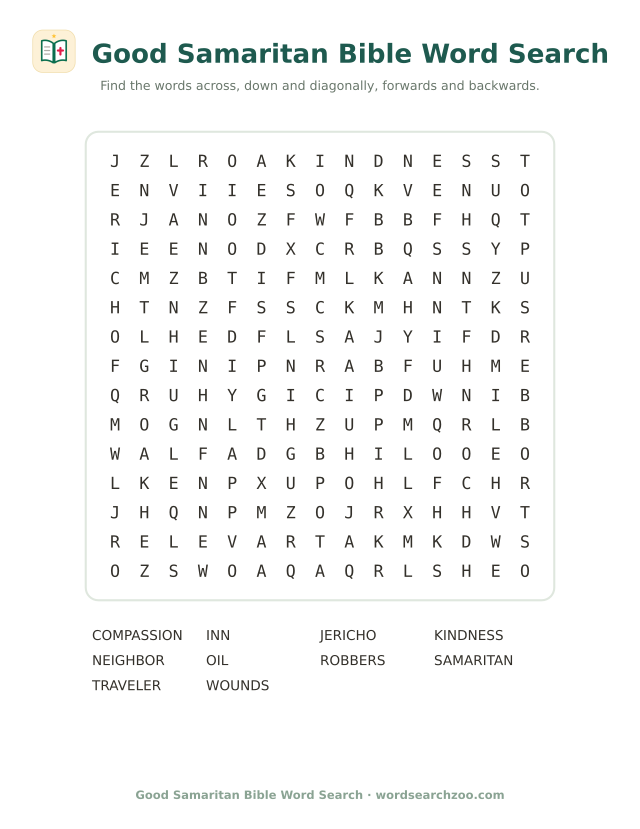 Good Samaritan Bible word search
