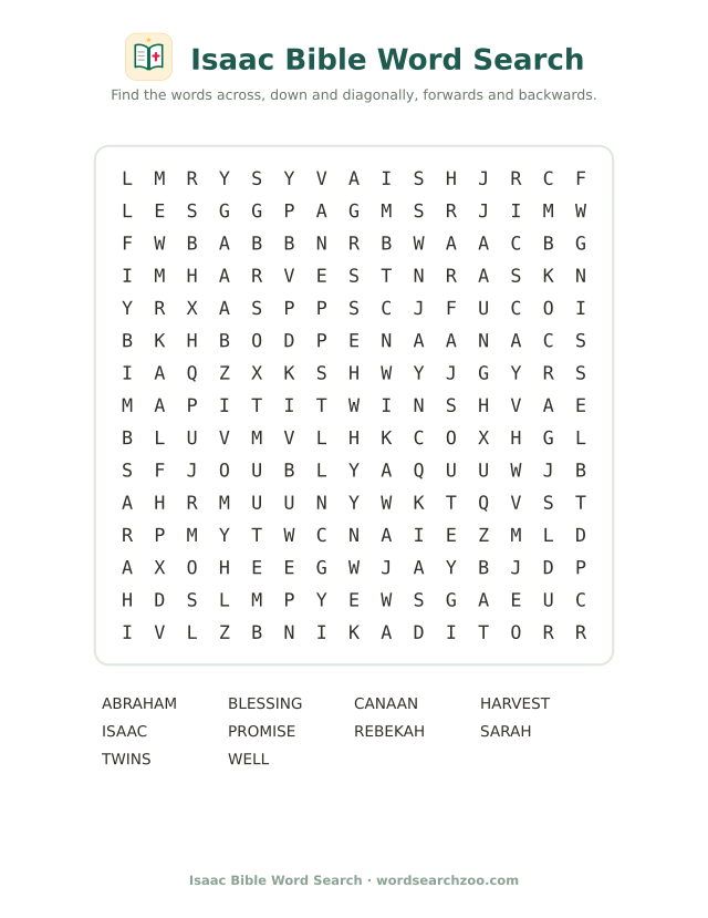Isaac Bible word search