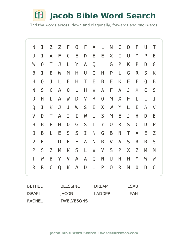 Jacob Bible word search