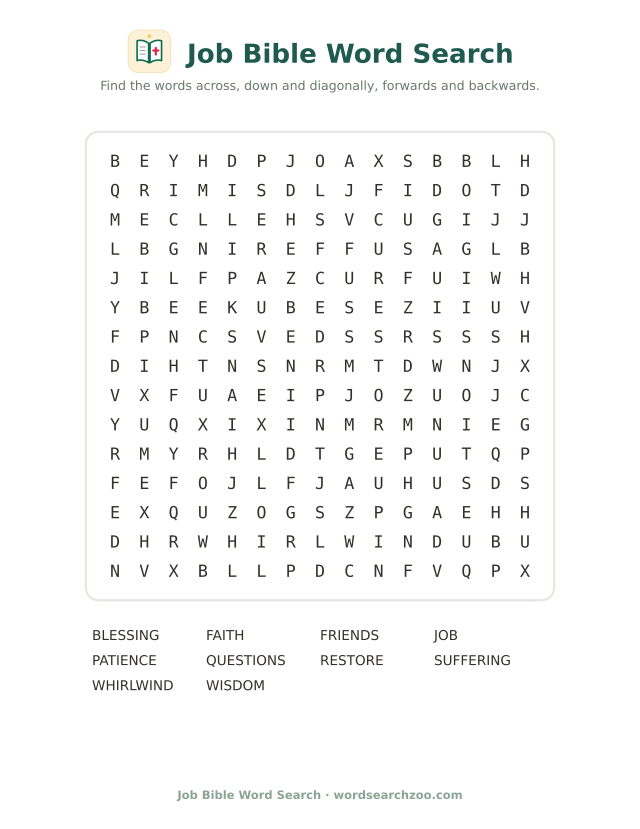 Job Bible word search