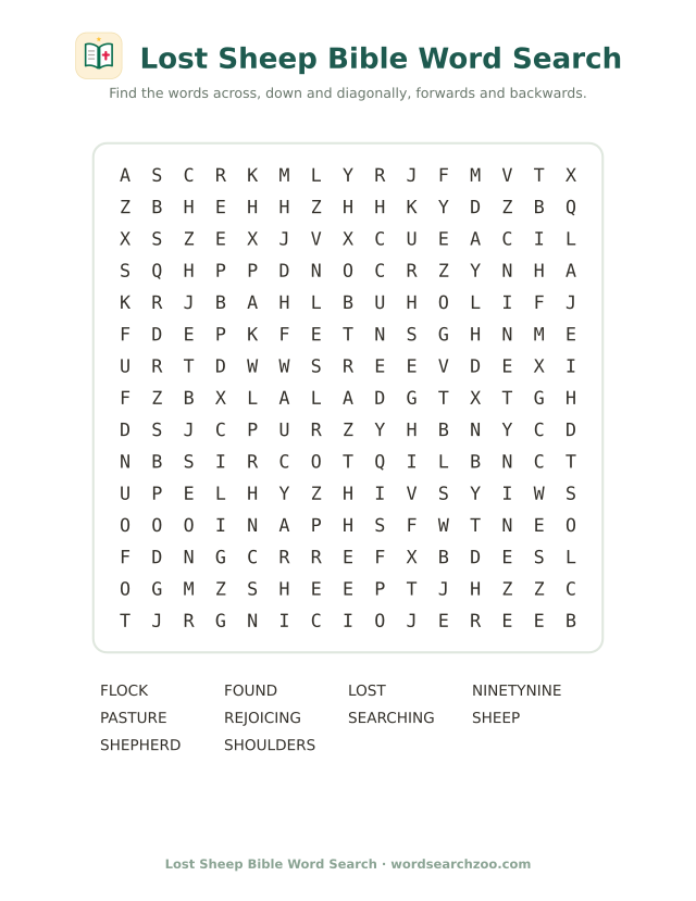 Lost Sheep Bible word search
