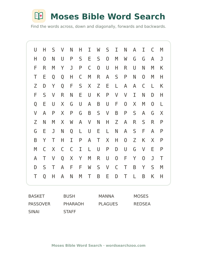 Moses Bible word search