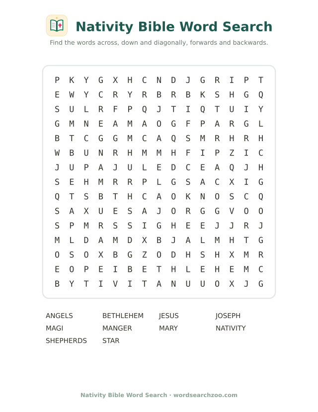 Nativity Bible word search