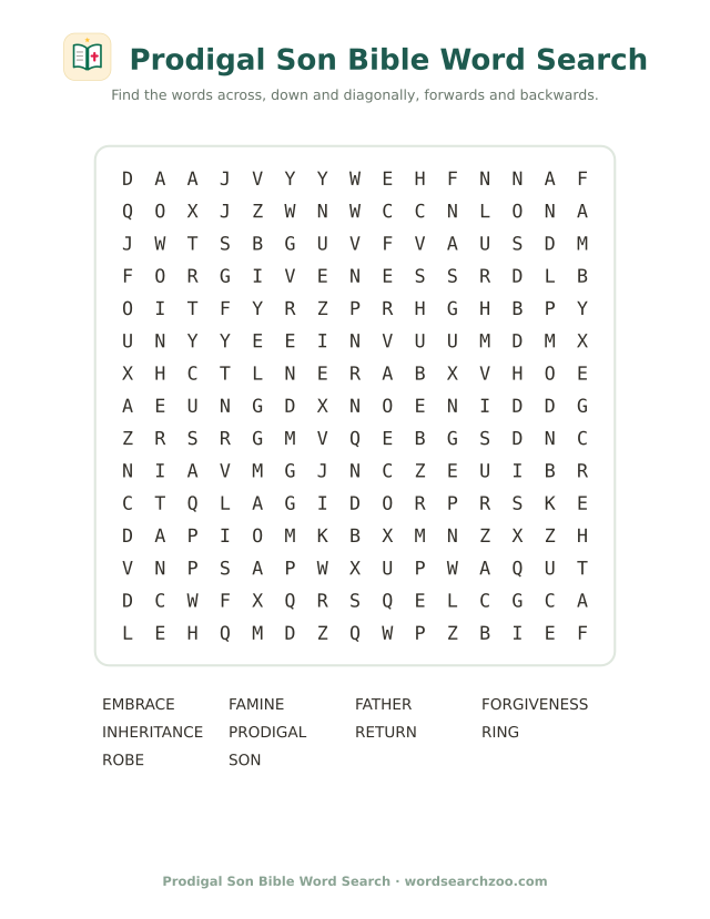 Prodigal Son Bible word search