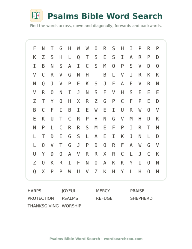 Psalms Bible word search