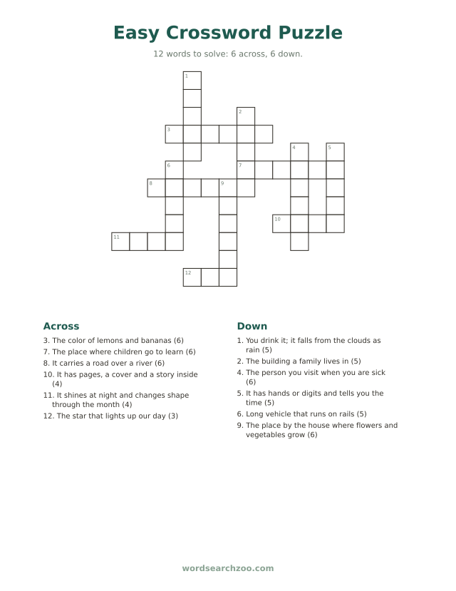 Easy crossword puzzle