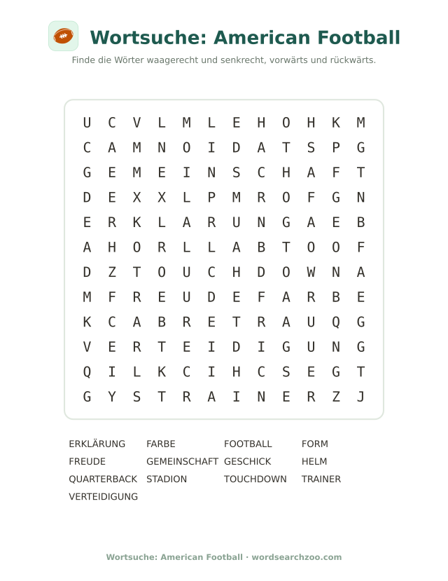 Wortsuche: American Football