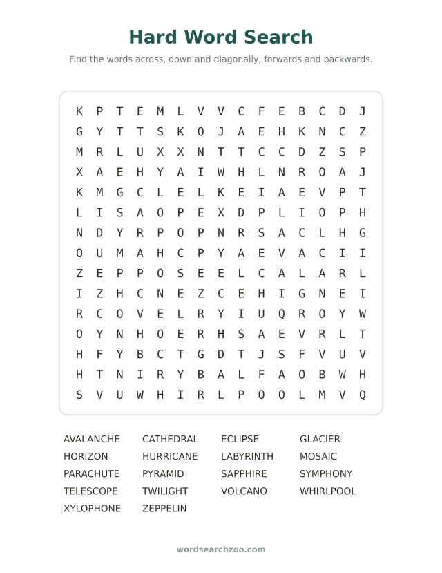 Hard word search