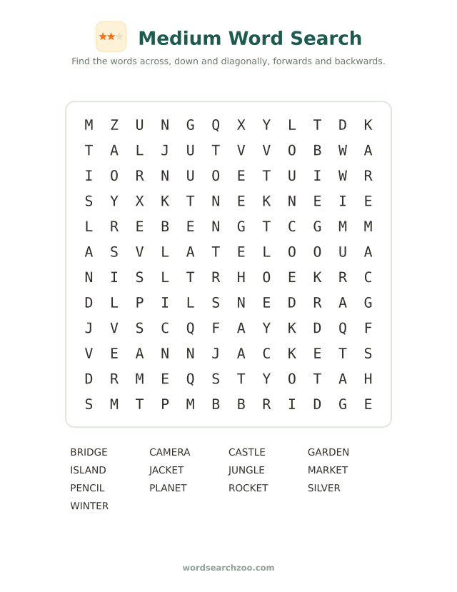 Medium word search