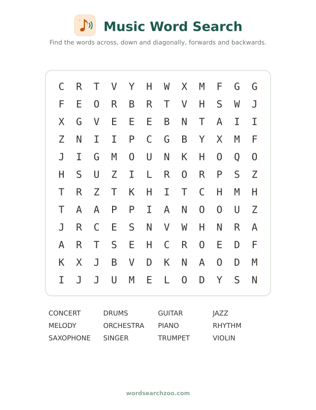 Music word search