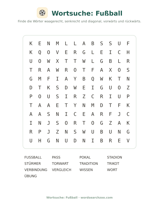 Wortsuche: Fußball