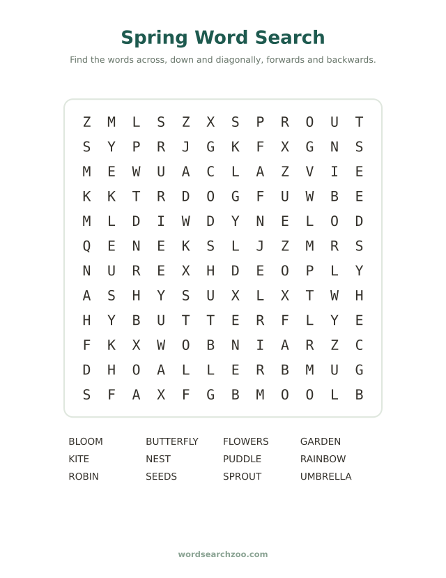 Spring word search