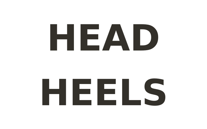Rebus puzzle: the word HEAD stacked above the word HEELS