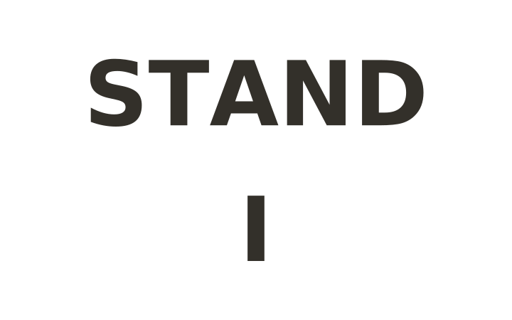 Rebus puzzle: a single letter I placed below the word STAND