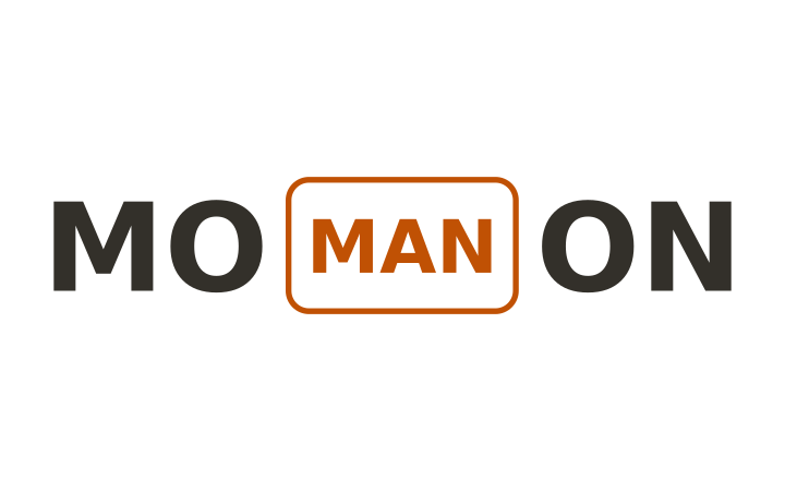 Rebus puzzle: the word MAN boxed inside the word MOON