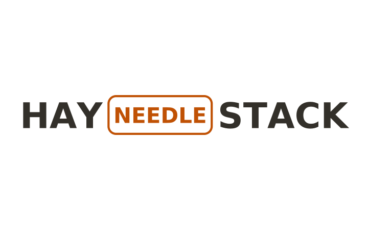 Rebus puzzle: the word NEEDLE boxed inside the word HAYSTACK