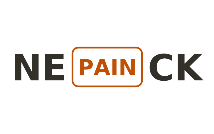 Rebus puzzle: the word PAIN boxed inside the word NECK