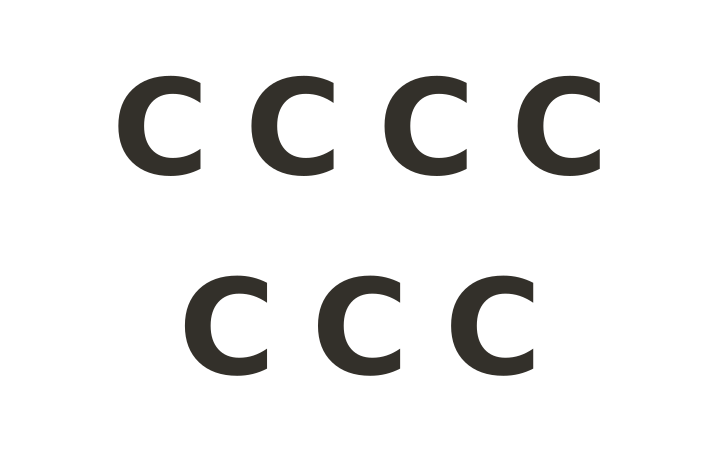 Rebus puzzle: seven capital letter C shapes arranged in two rows