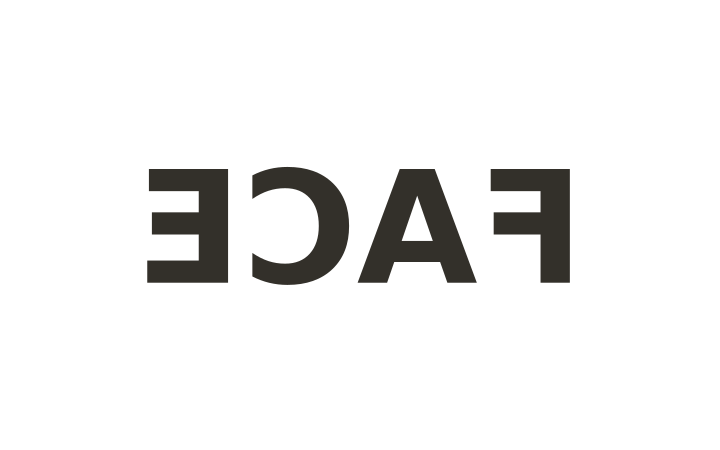 Rebus puzzle: the word FACE printed in mirror writing