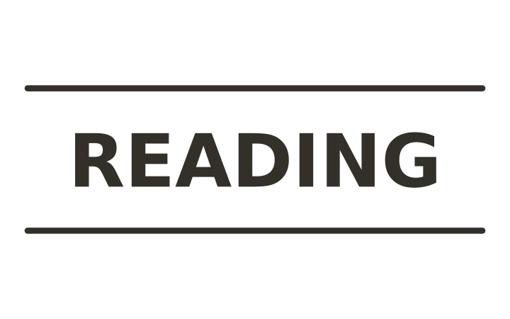 Rebus puzzle: the word READING placed between two horizontal rules