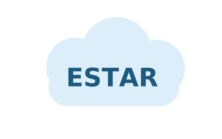 Acertijo visual: la palabra ESTAR dentro del dibujo de una nube