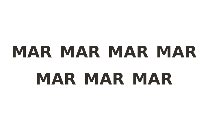 Acertijo visual: la palabra MAR repetida siete veces en dos filas