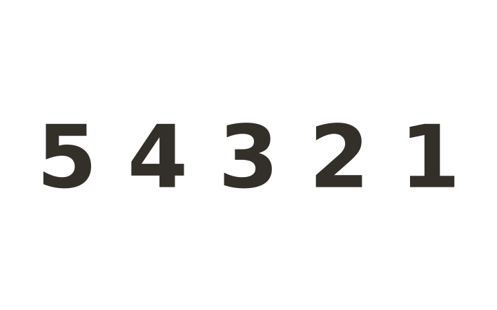 Acertijo visual: los números 5, 4, 3, 2 y 1 escritos en ese orden