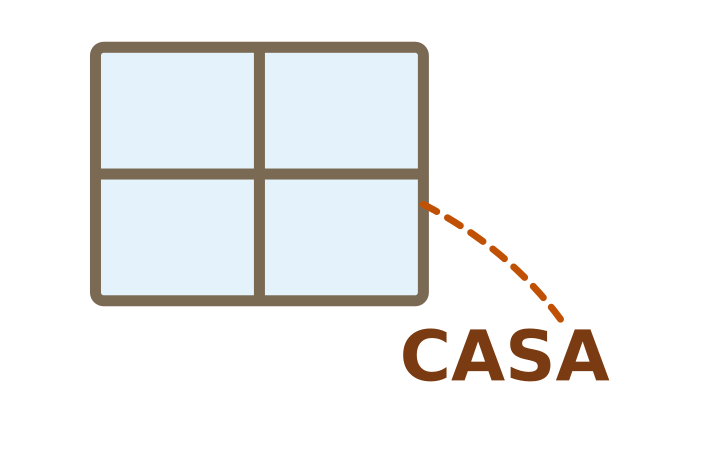 Acertijo visual: la palabra CASA saliendo despedida por una ventana