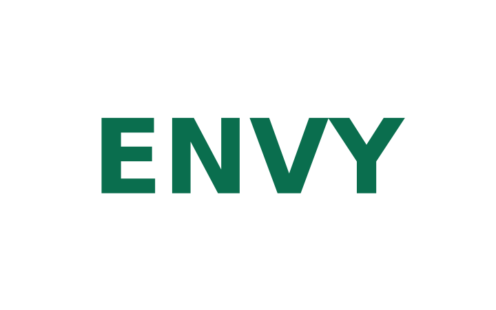 Rebus puzzle with answer: the word ENVY printed in green ink