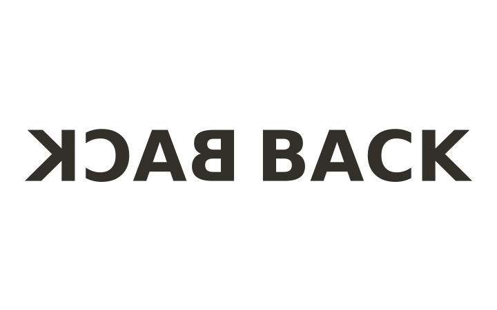 Rebus puzzle with answer: the word BACK in mirror writing set against the word BACK printed normally