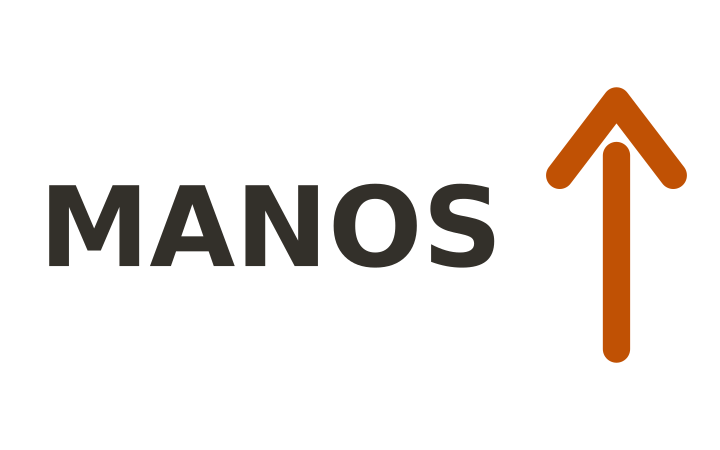 Acertijo visual con respuesta: la palabra MANOS junto a una flecha grande hacia arriba