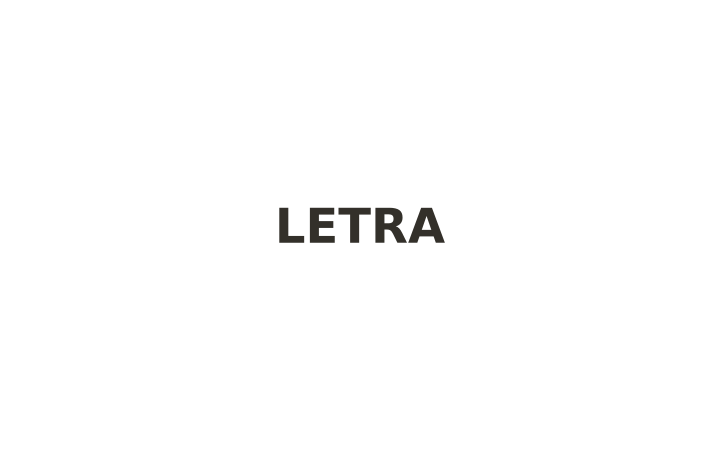 Acertijo visual con respuesta: la palabra LETRA impresa diminuta en el centro de una tarjeta vacía