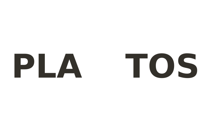 Acertijo visual con respuesta: la palabra PLATOS partida en PLA y TOS con un hueco en medio