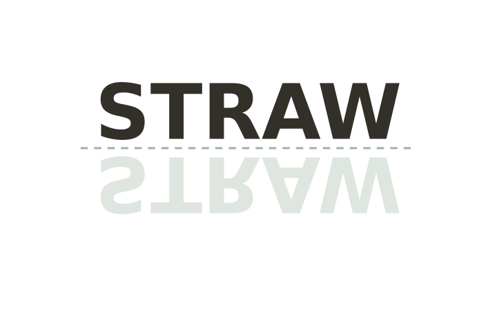 Printable brain teaser mirror word: the word STRAW printed above its faded reflection.