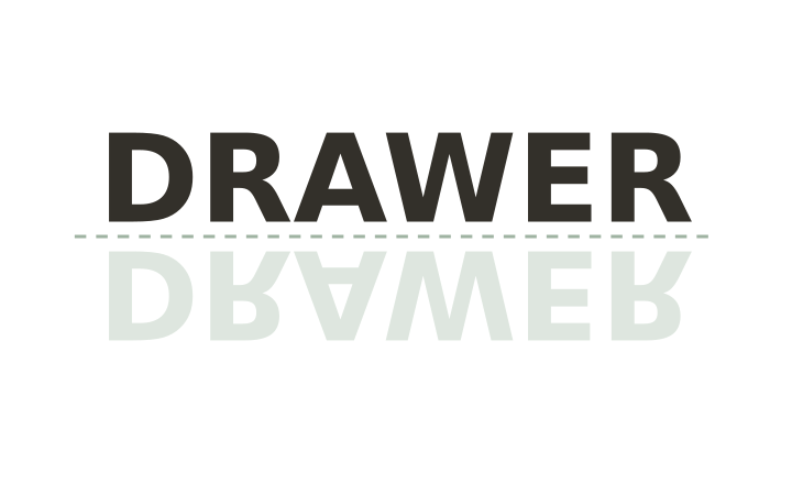 Printable brain teaser mirror word: the word DRAWER printed above its faded reflection.