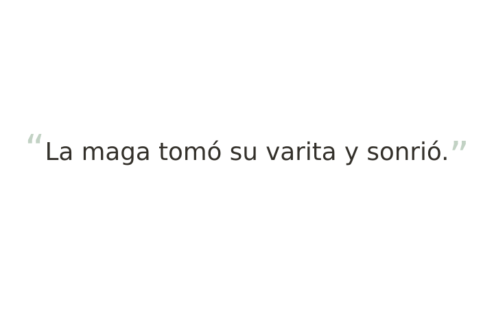 Palabra escondida imprimible: la frase La maga tomó su varita y sonrió.